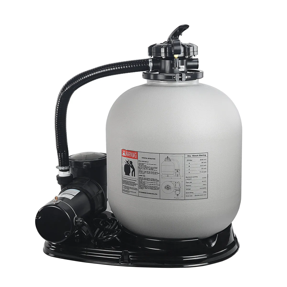 19" Sand Filter Above-Ground Pool w/ 1.5HP Pump for 18,000 Gallons