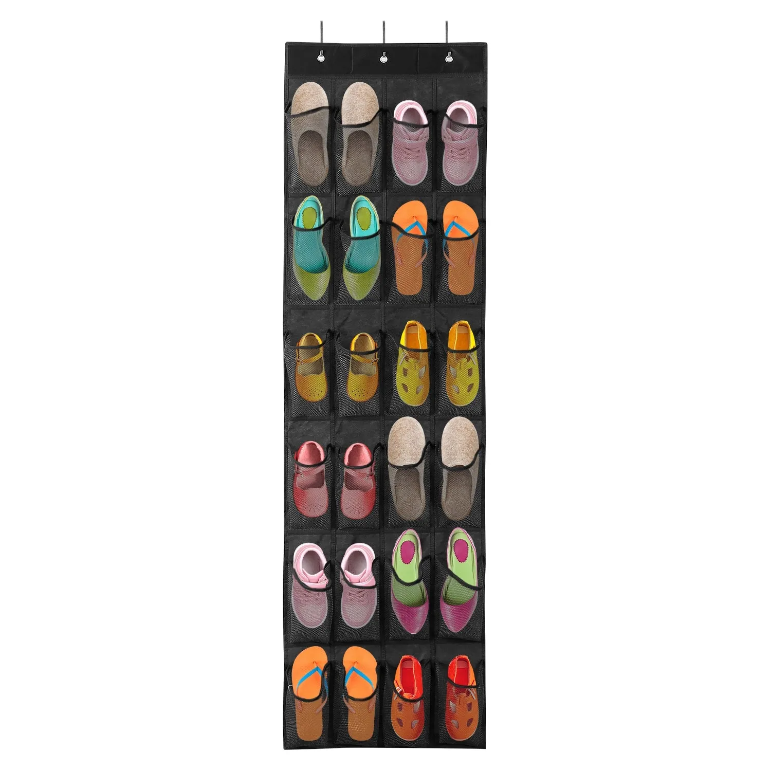 24 Pockets Over the Door Shoe Rack