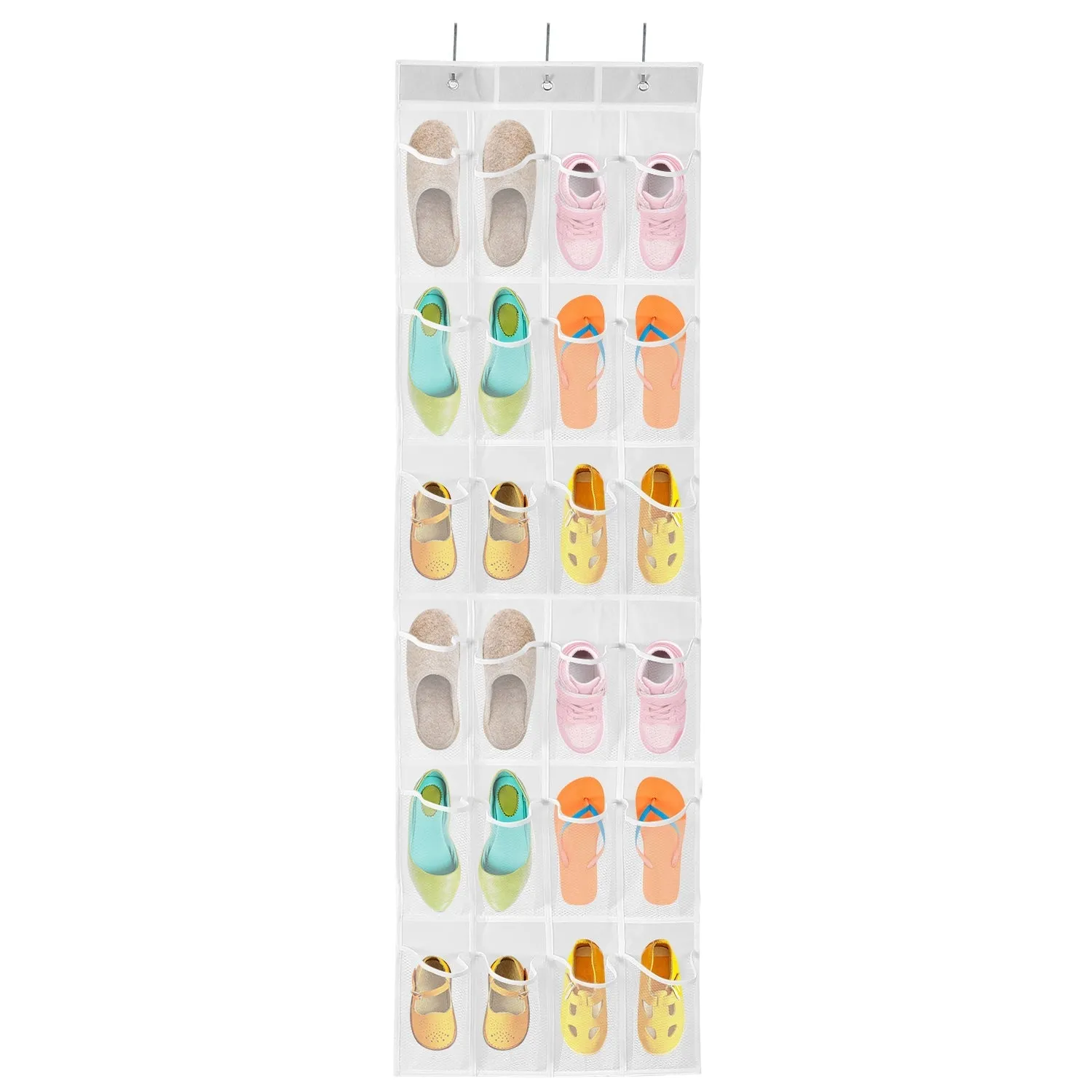 24 Pockets Over the Door Shoe Rack