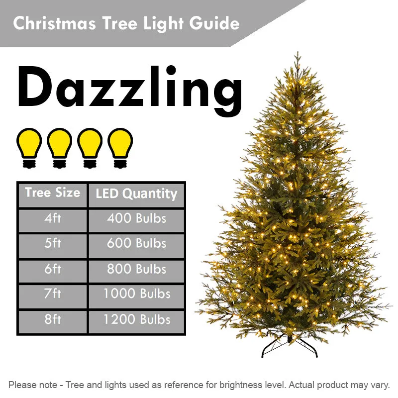 5FT Tall Artificial Tree Fiber Optic Colorful LED Pre-Lit Holiday Home Christmas Decoration with Flash Mode