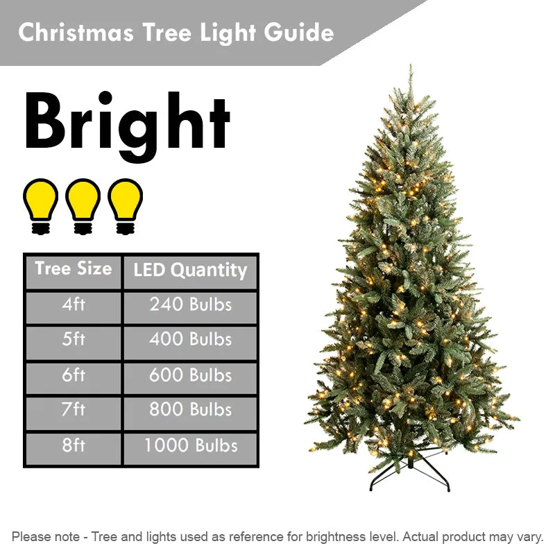 5FT Tall Artificial Tree Fiber Optic Colorful LED Pre-Lit Holiday Home Christmas Decoration with Flash Mode