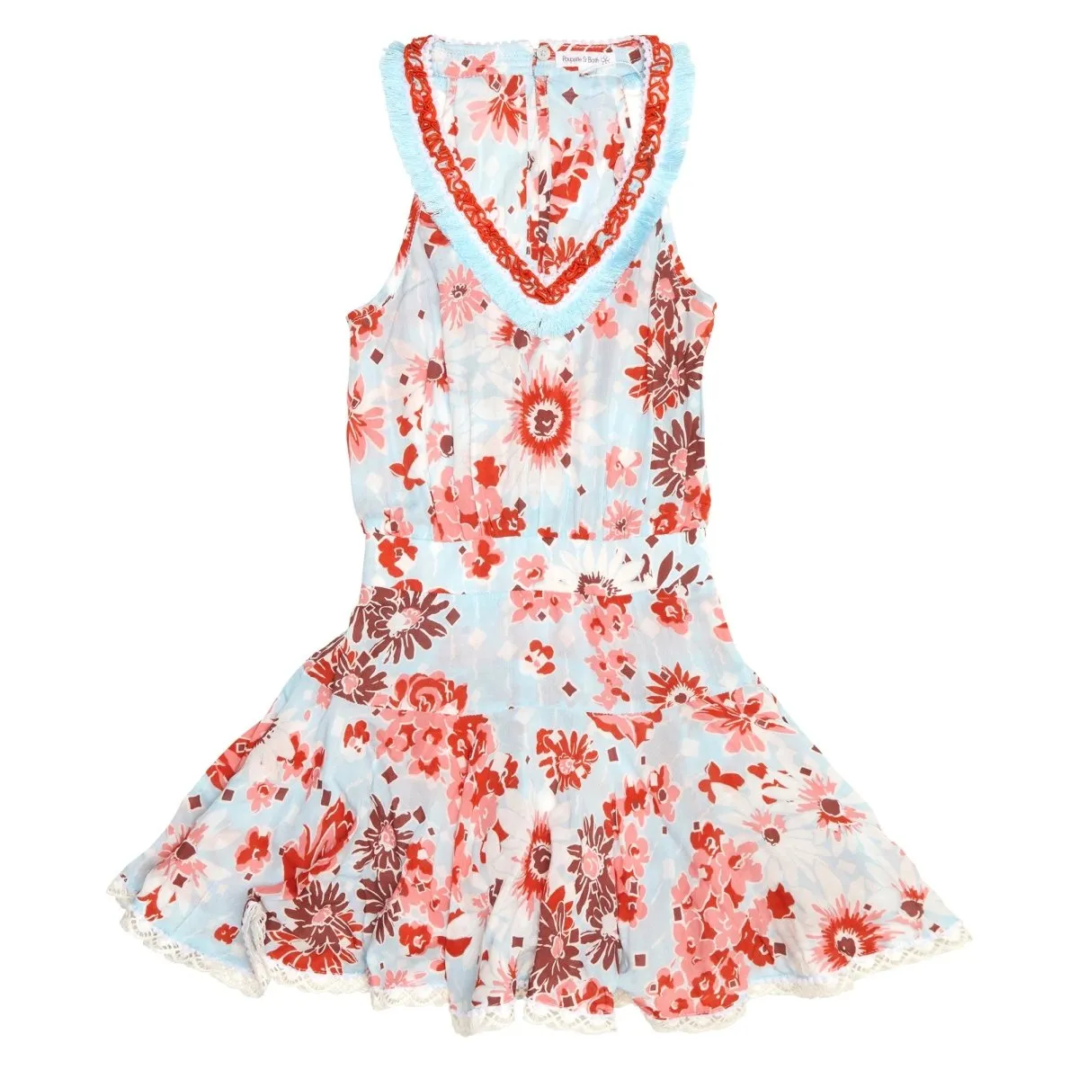 AGATHE FLORAL V NECK RUFFLE DRESS