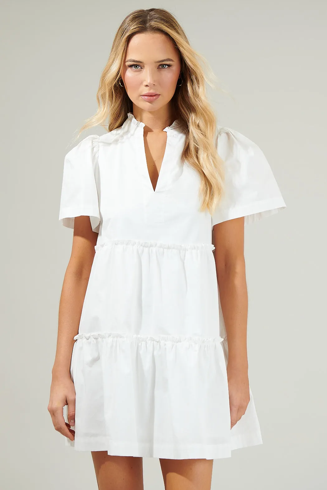 Amelia Tiered Babydoll Short Sleeve Dress