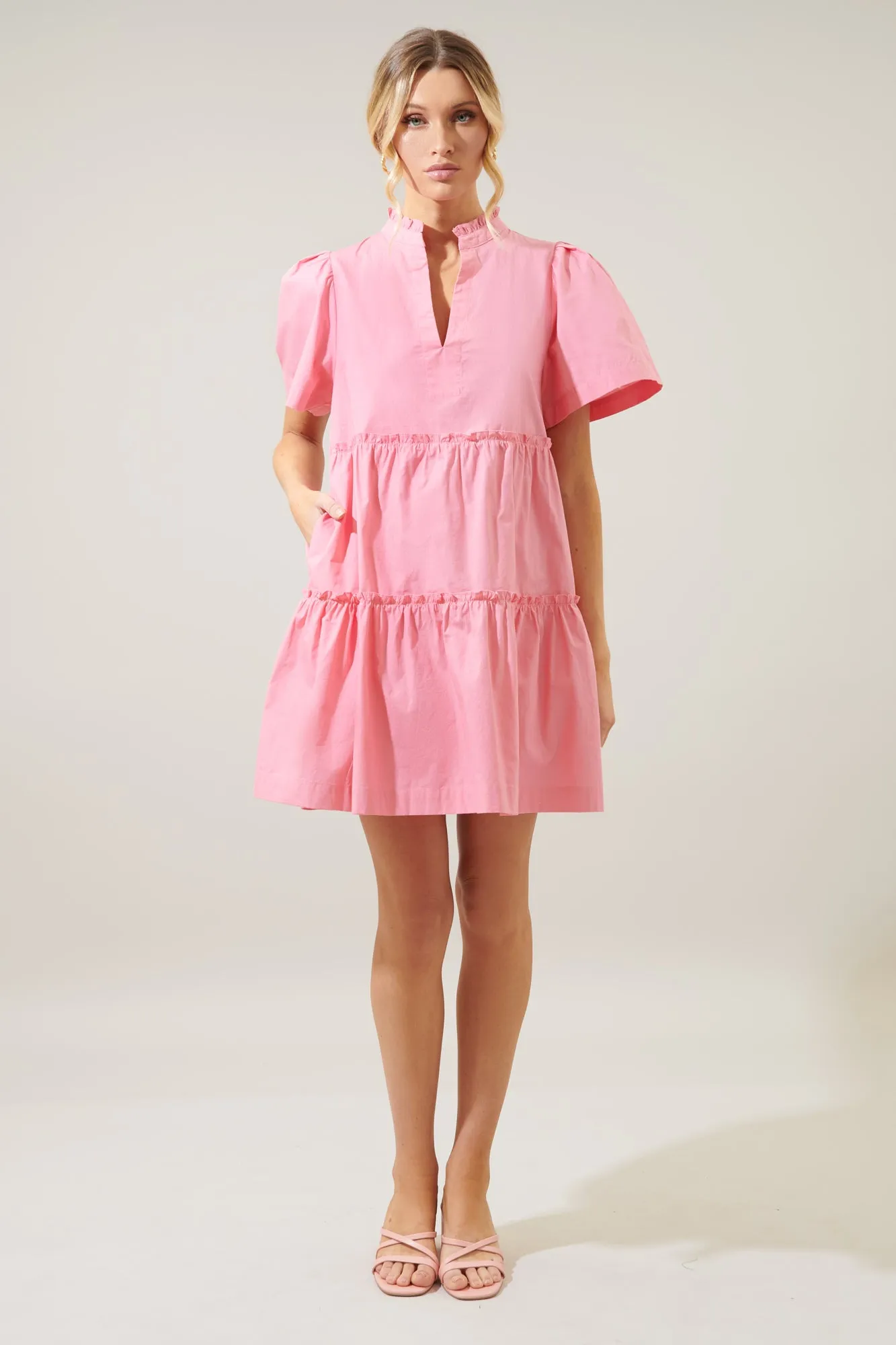 Amelia Tiered Babydoll Short Sleeve Dress