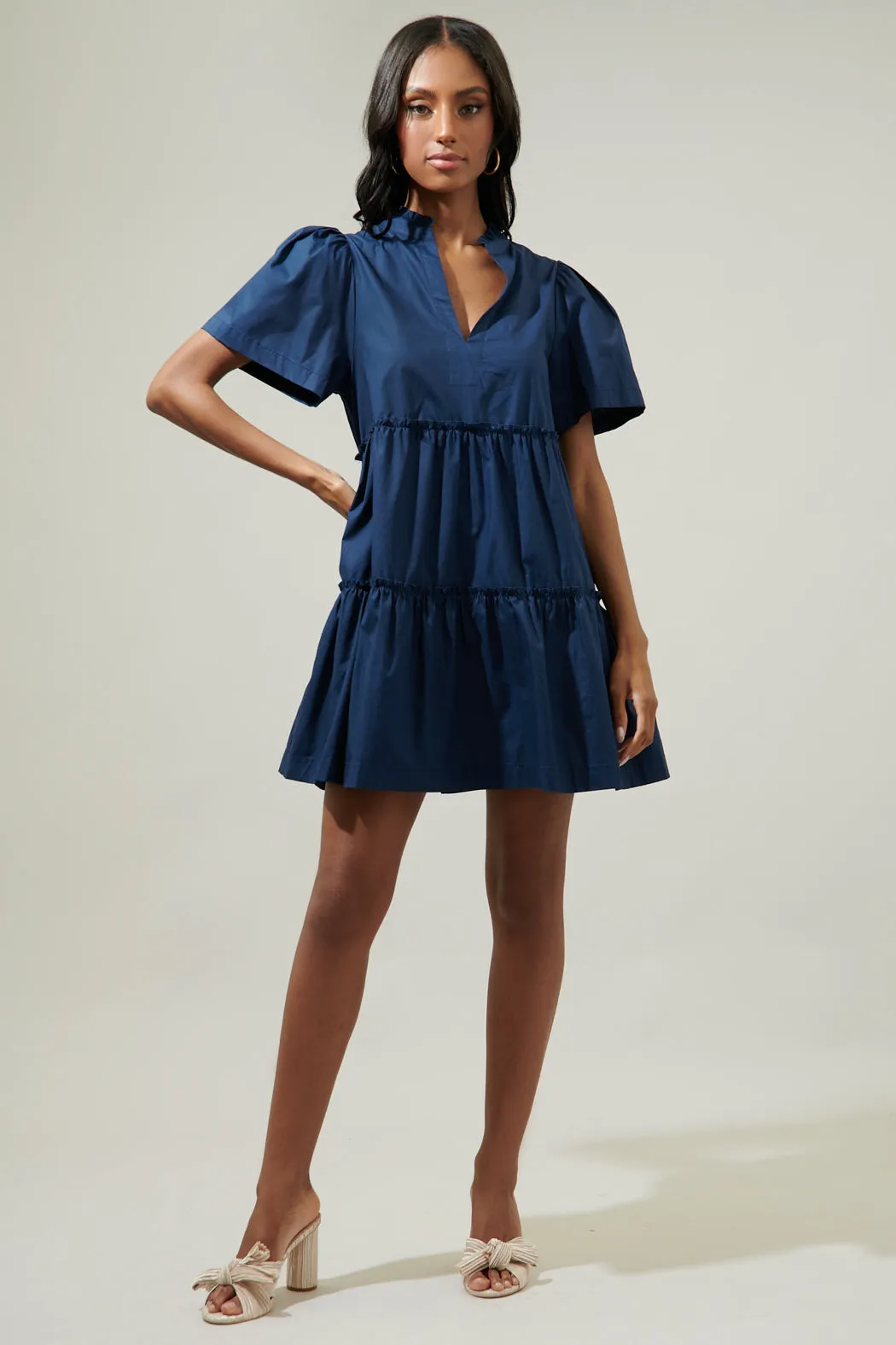 Amelia Tiered Babydoll Short Sleeve Dress