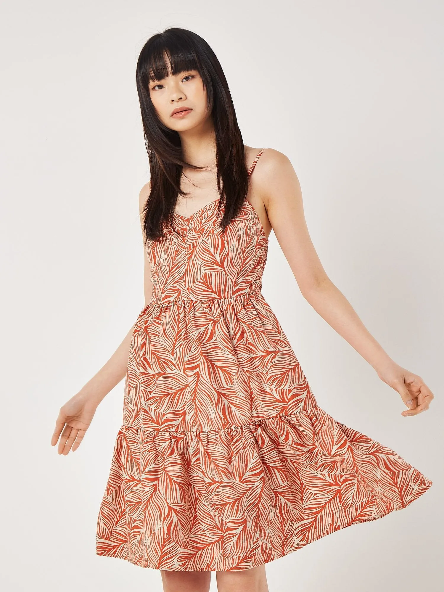 APRICOT - Geo Leaf Pintuck Mini Dress - 821842 - FINAL SALE