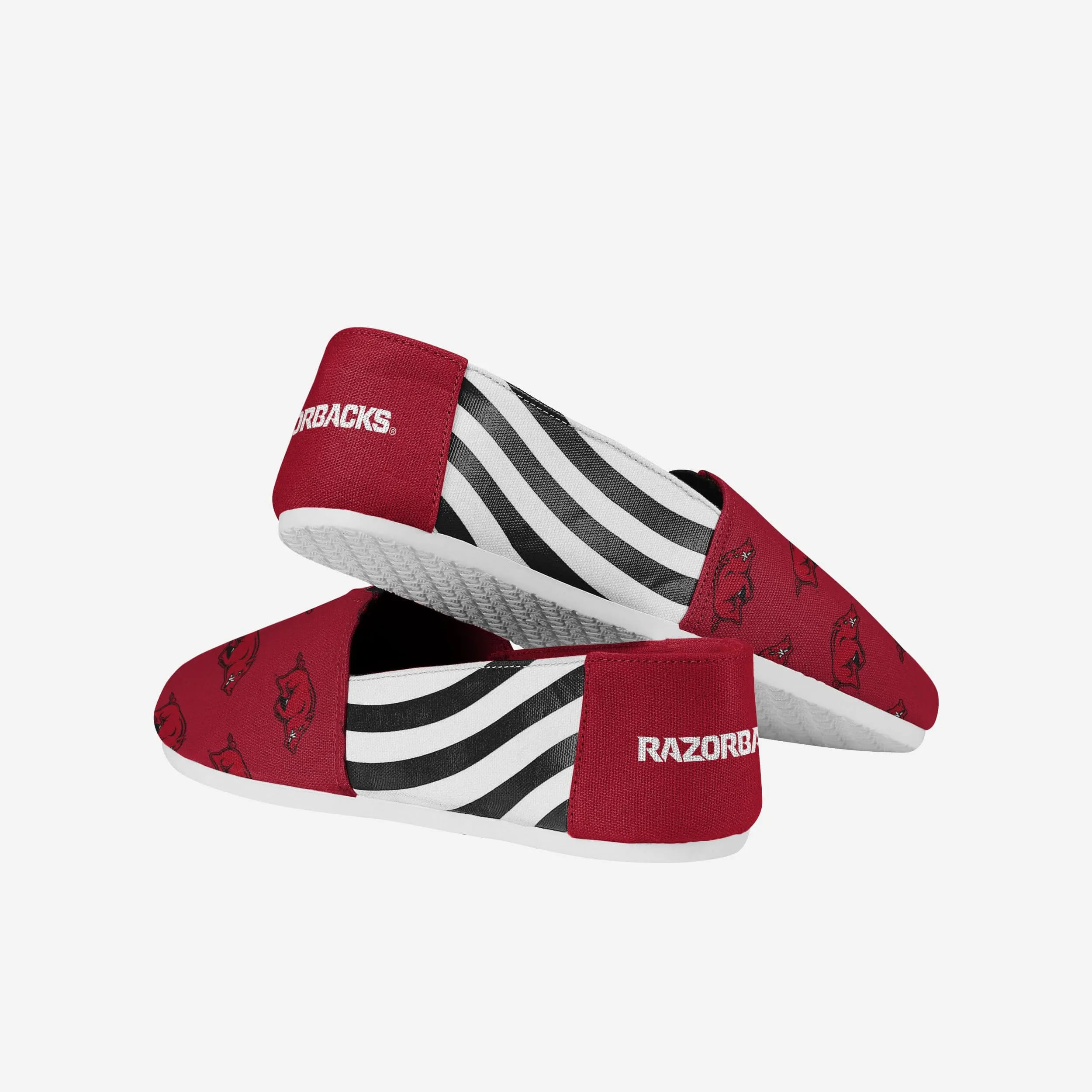 Arkansas Razorbacks Womens Stripe Canvas Shoe