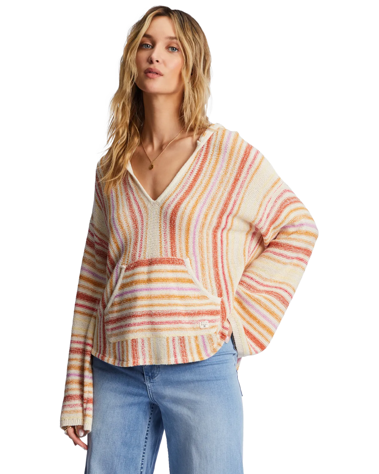 Baja Beach Hooded Jumper in Bright Poppy