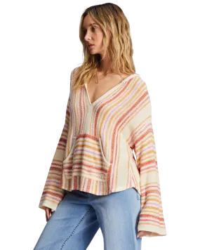 Baja Beach Hooded Jumper in Bright Poppy