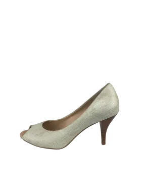 Banana Republic, Women's Snakeskin Peep-Toe Pump, Cream, Size 9.5m