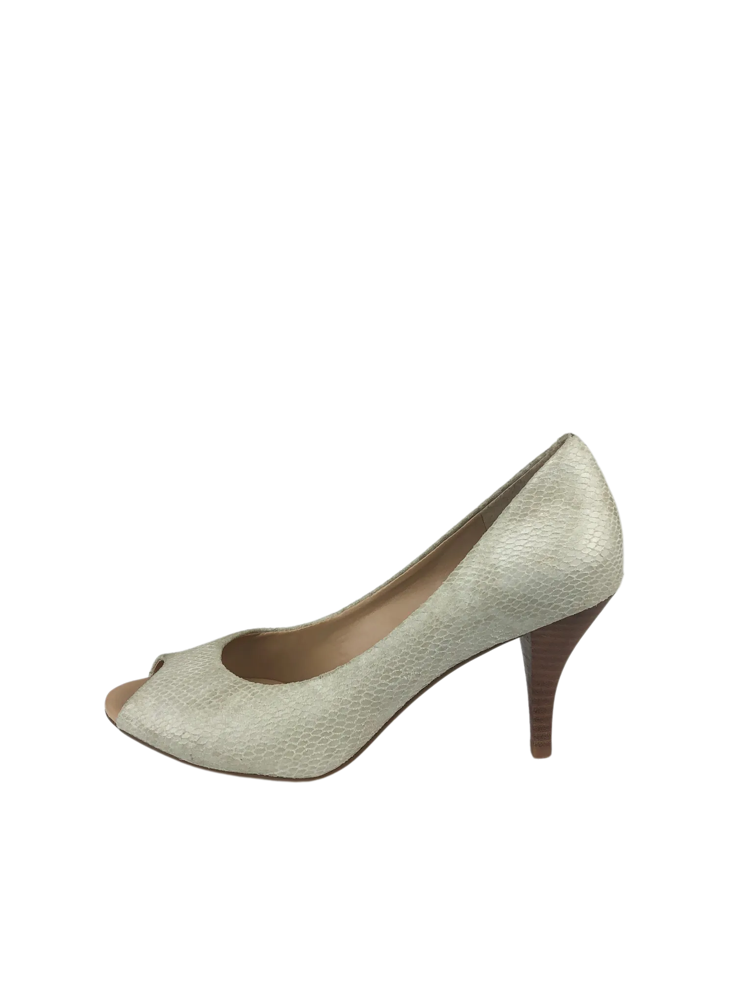 Banana Republic, Women's Snakeskin Peep-Toe Pump, Cream, Size 9.5m