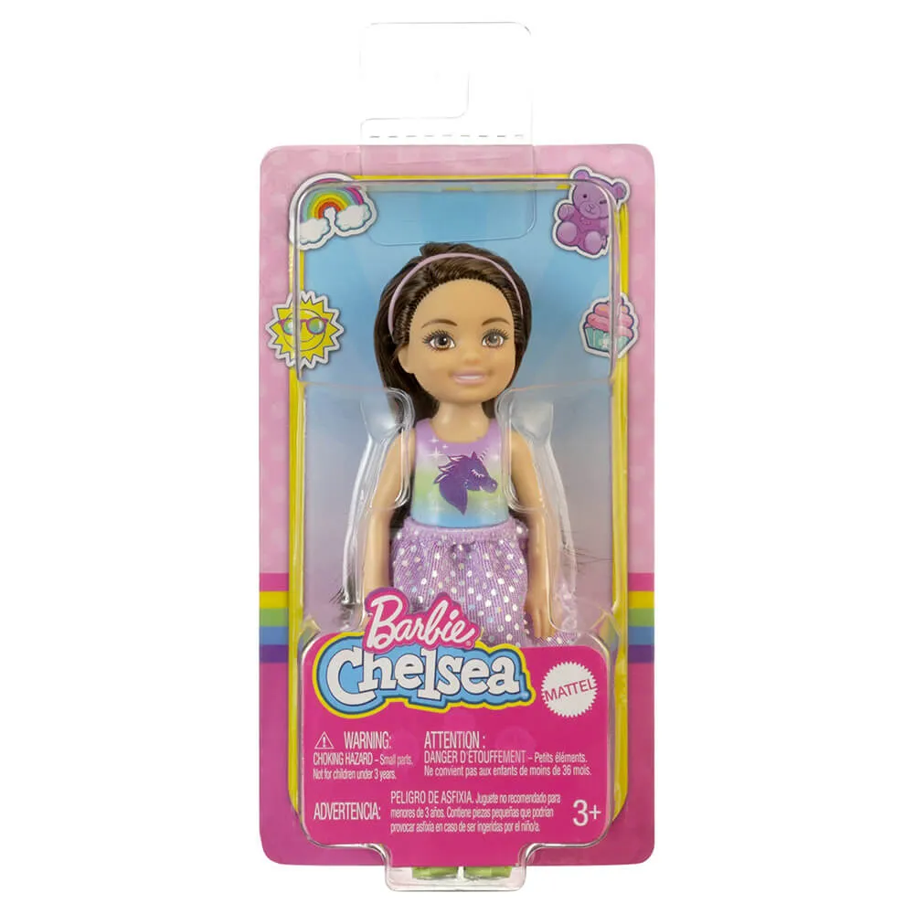 Barbie Chelsea Doll Wearing Molded Unicorn Top