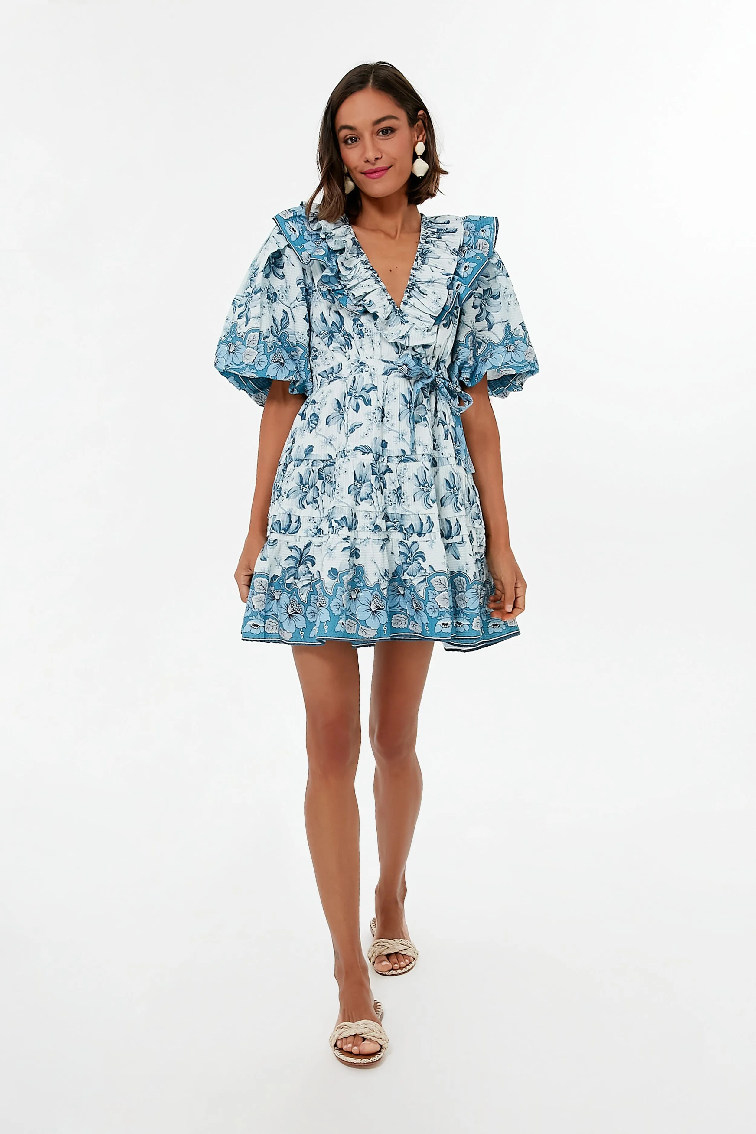 Beryl Blue Print Remy Mini Dress