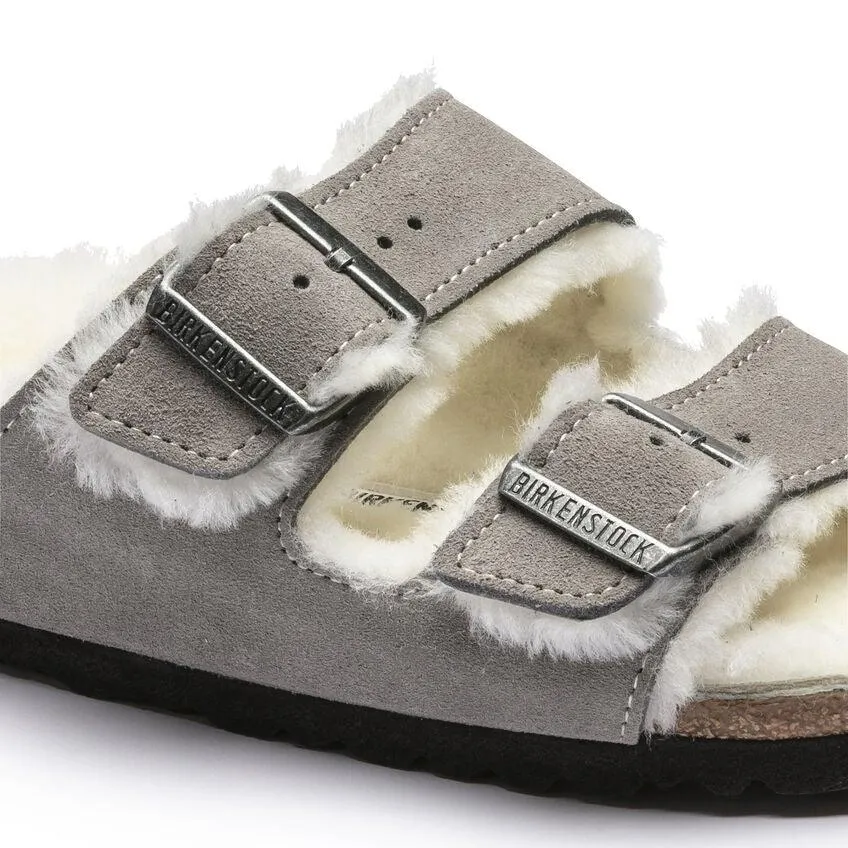 Birkenstock Arizona Shearling - Stone Suede