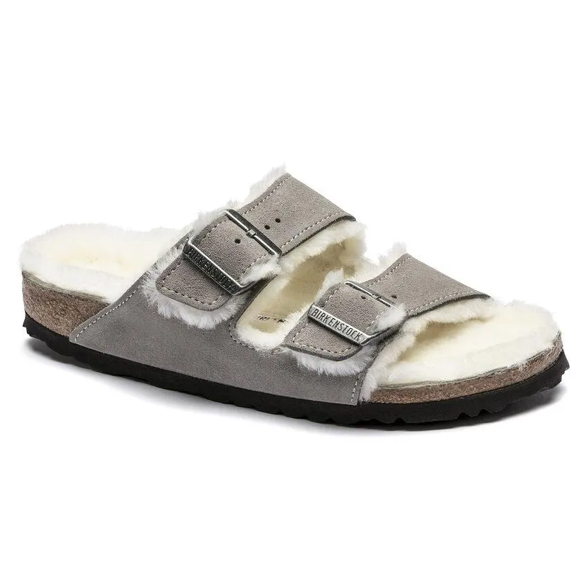 Birkenstock Arizona Shearling - Stone Suede