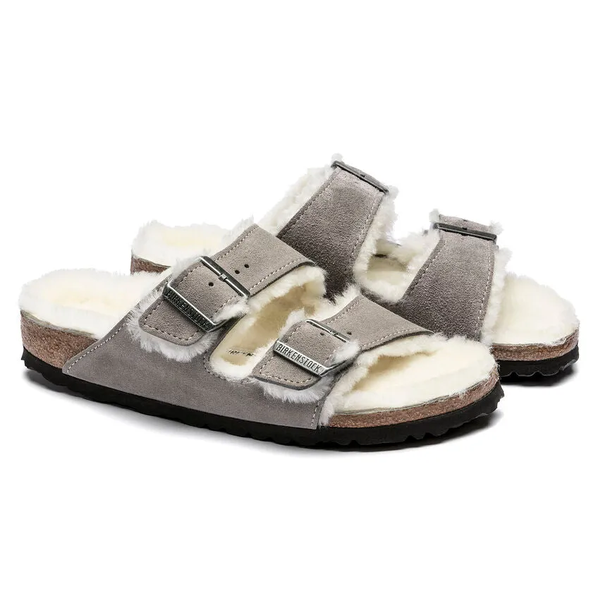 Birkenstock Arizona Shearling - Stone Suede