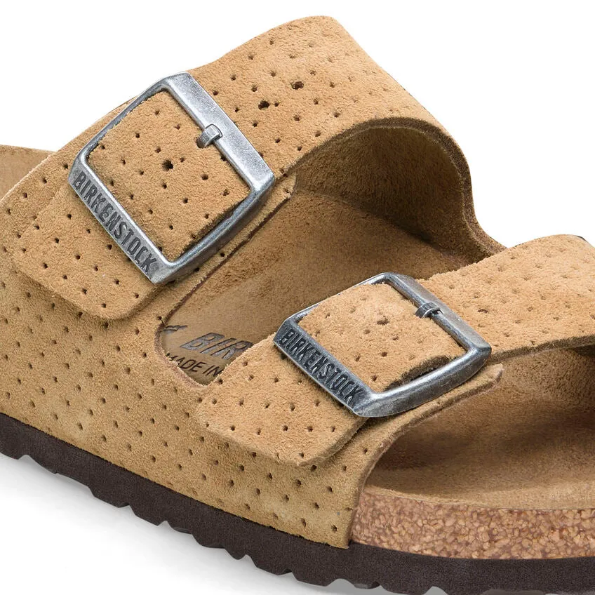 Birkenstock Women's Arizona Suede Embossed (New Beige - Narrow fit)