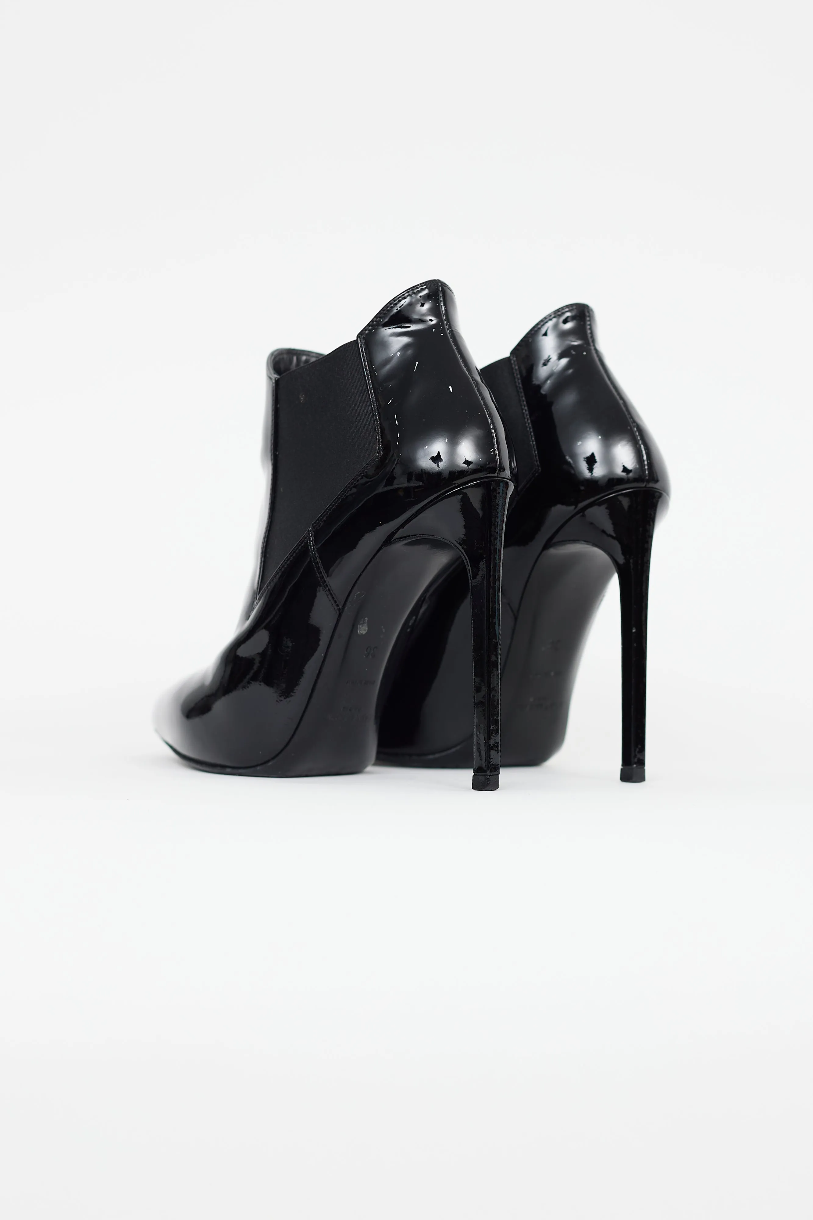 Black Patent Leather Pointed Toe Boot