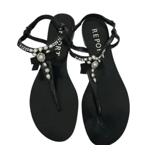 Black Sandals Flats By Report, Size: 9