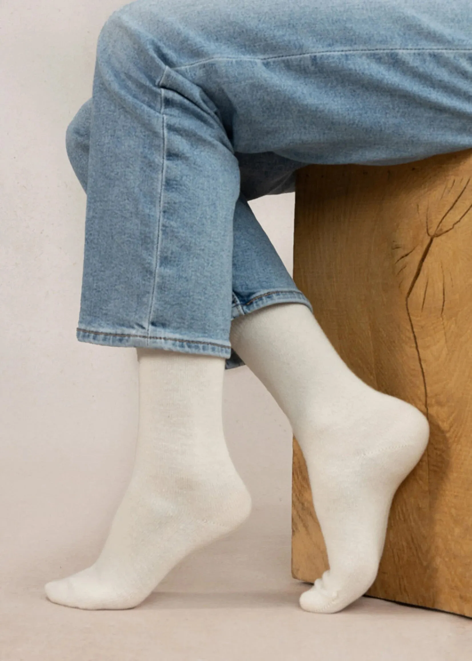 Bleuforet - Wool & Cashmere socks - Off White - Size 37/38