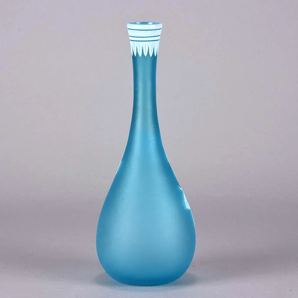 Blue Flower Vase by Thomas Webb