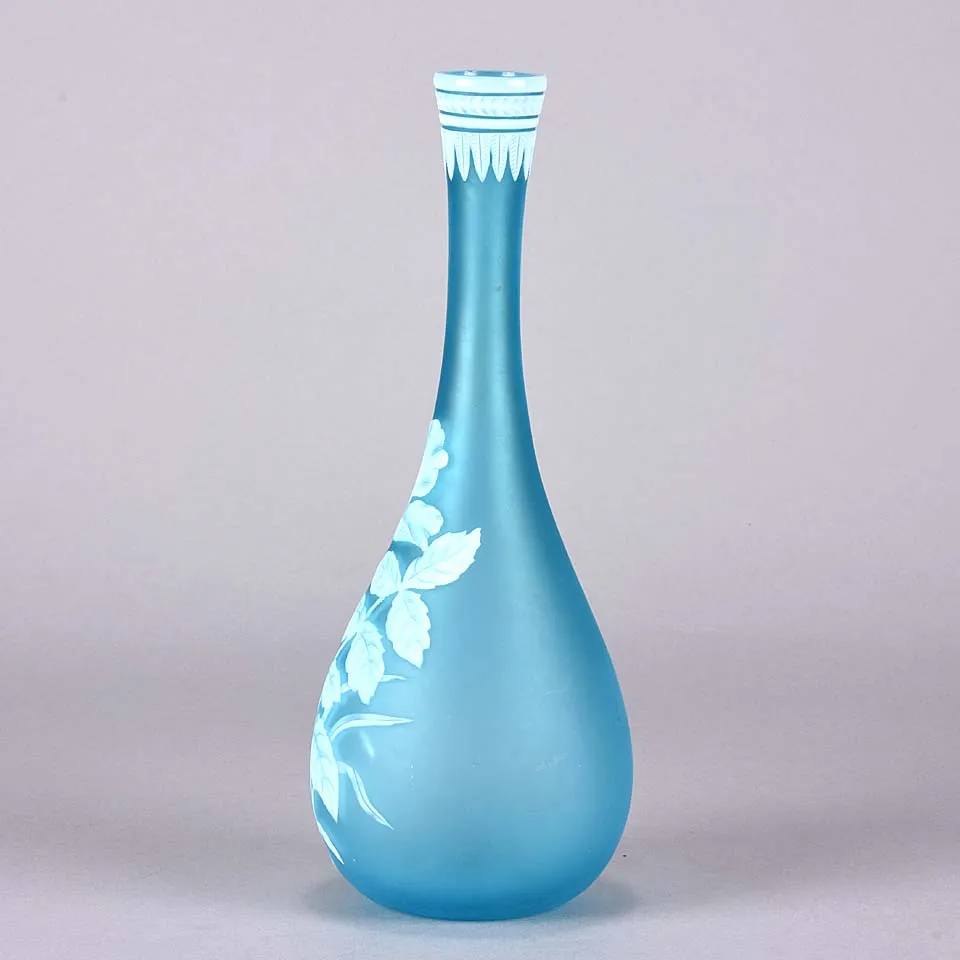 Blue Flower Vase by Thomas Webb