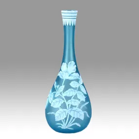 Blue Flower Vase by Thomas Webb