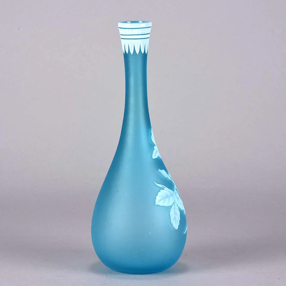 Blue Flower Vase by Thomas Webb