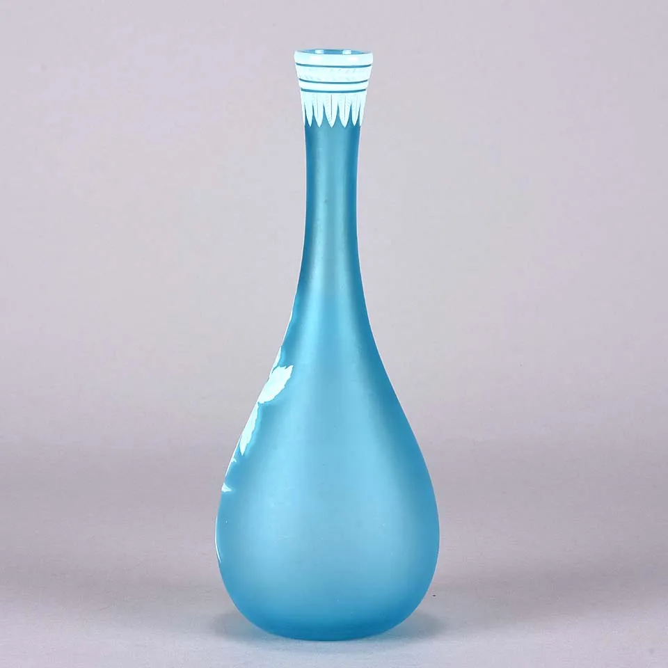 Blue Flower Vase by Thomas Webb