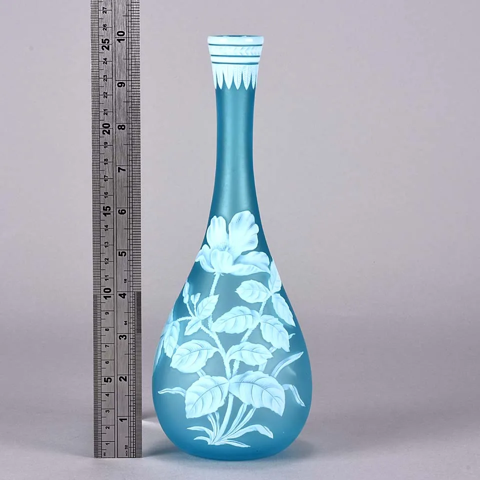 Blue Flower Vase by Thomas Webb