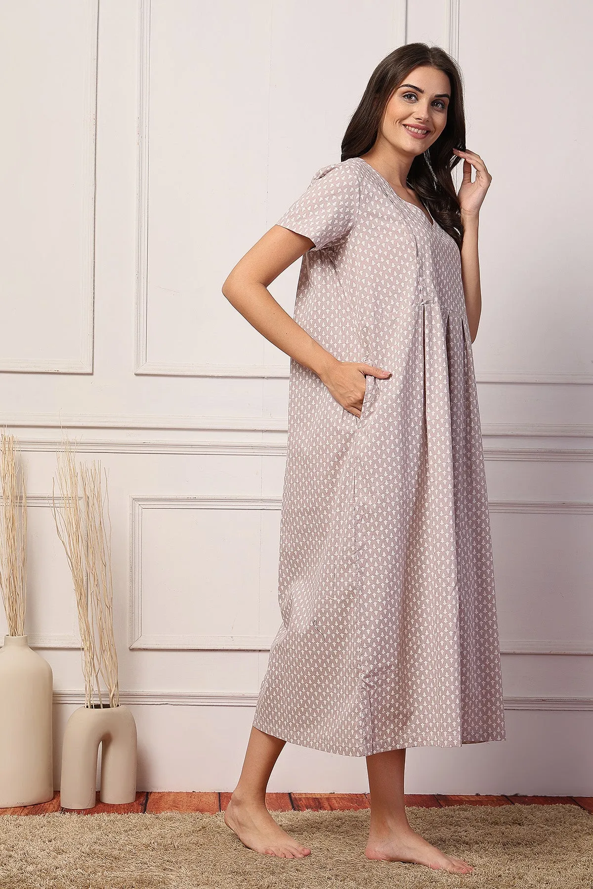 Blush Dream Cotton Feeding Maternity Maxi