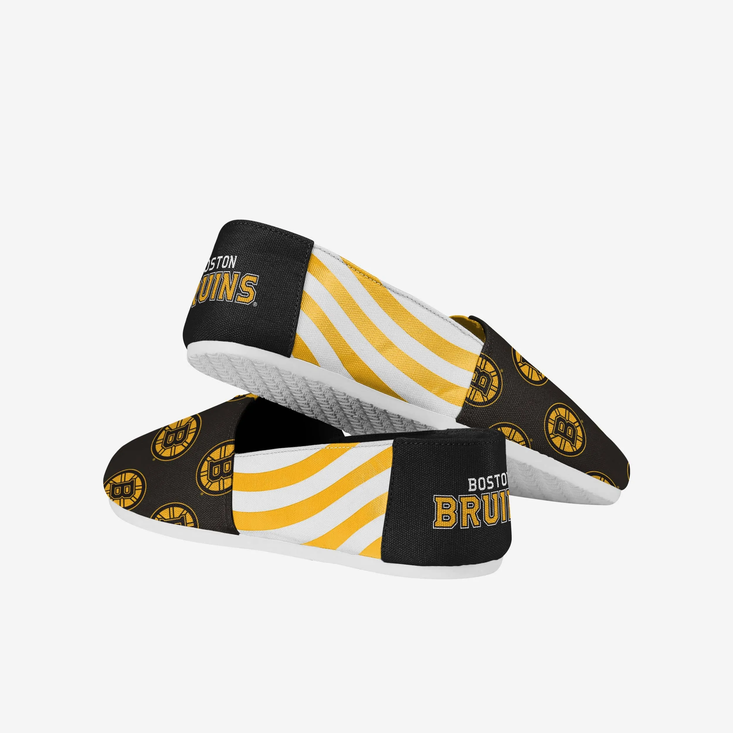 Boston Bruins Womens Stripe Canvas Shoe