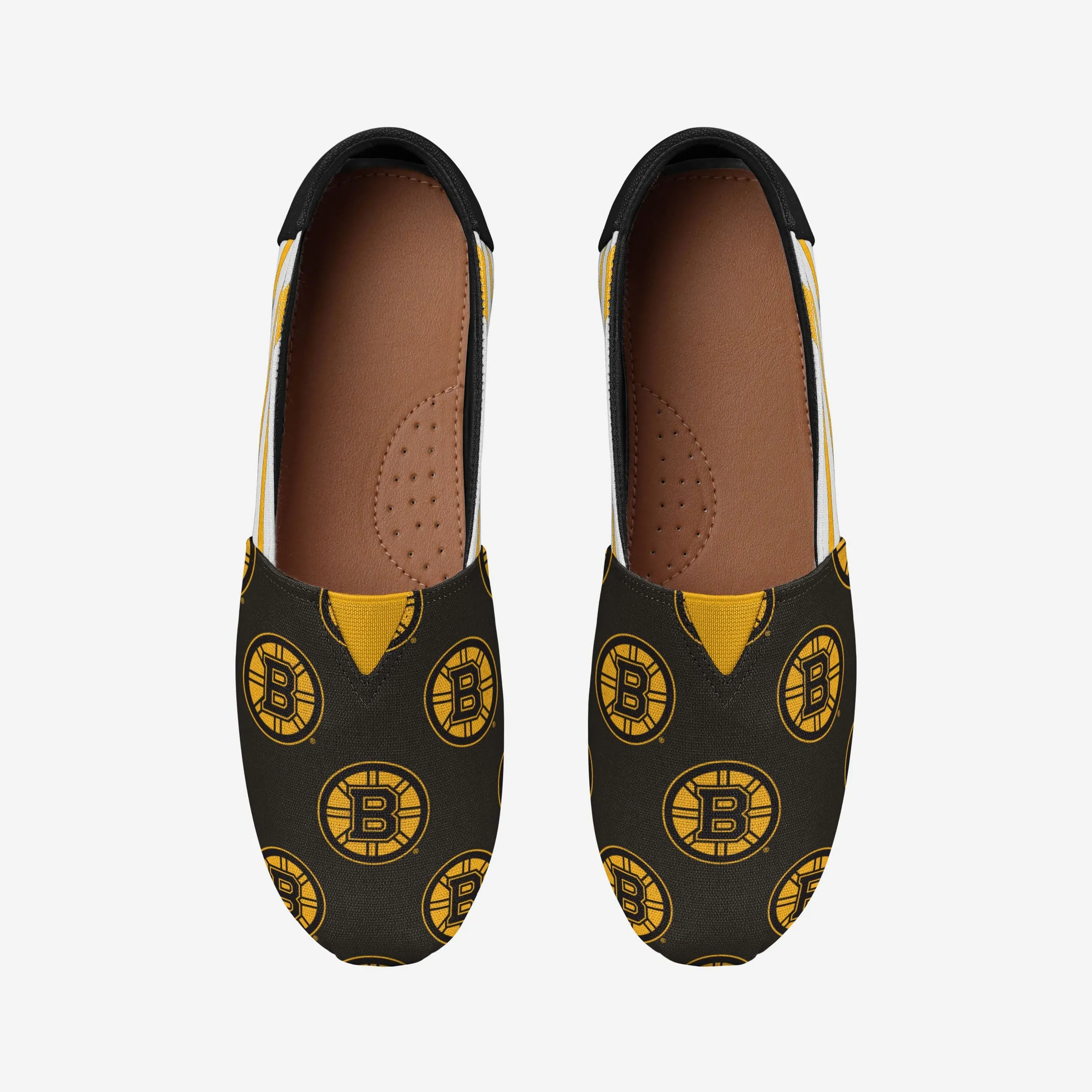 Boston Bruins Womens Stripe Canvas Shoe