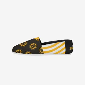 Boston Bruins Womens Stripe Canvas Shoe