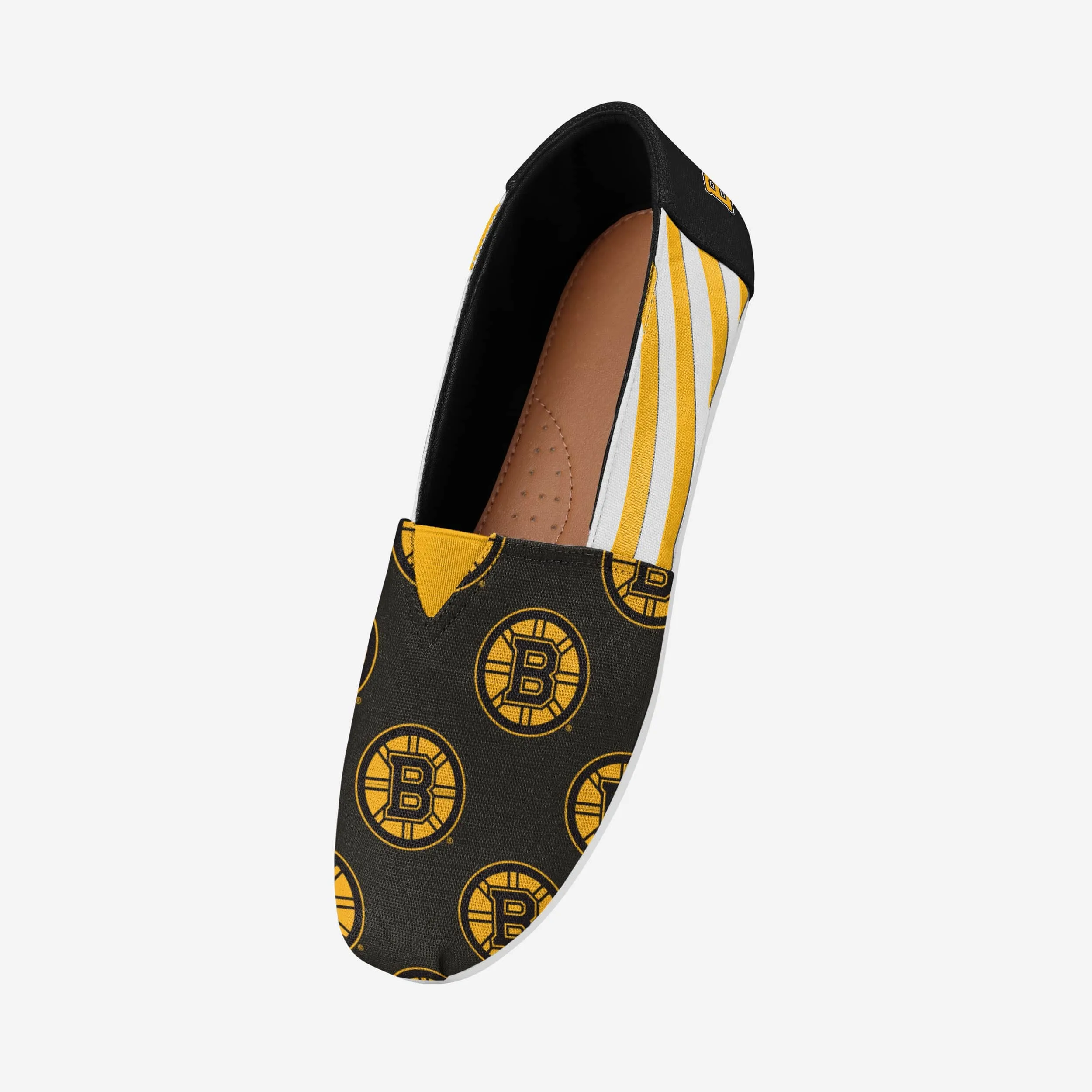 Boston Bruins Womens Stripe Canvas Shoe