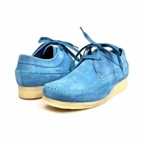 British Walkers Weaver Somerset Men's Aqua Blue Suede