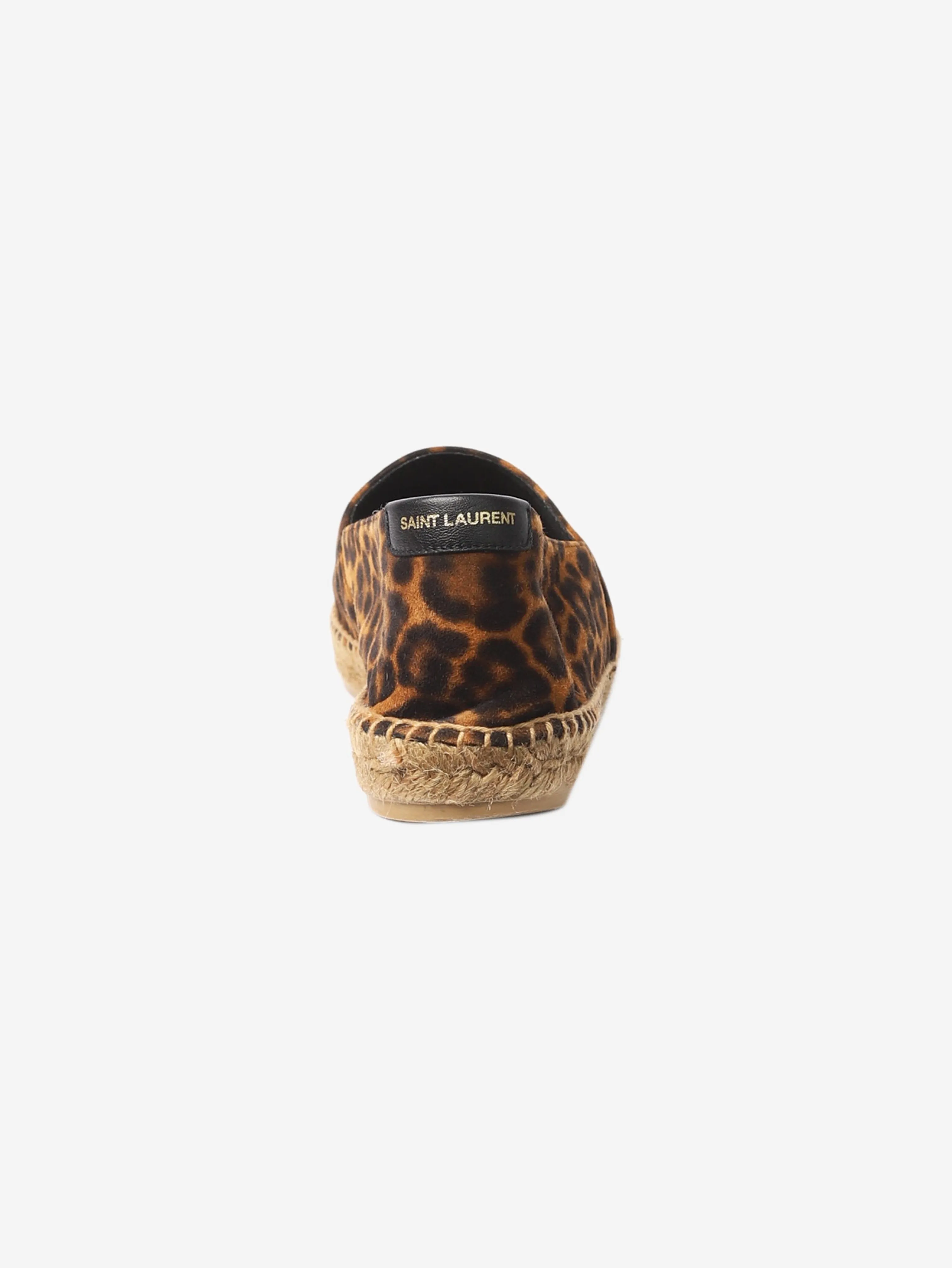 Brown suede leopard print espadrilles - size EU 40