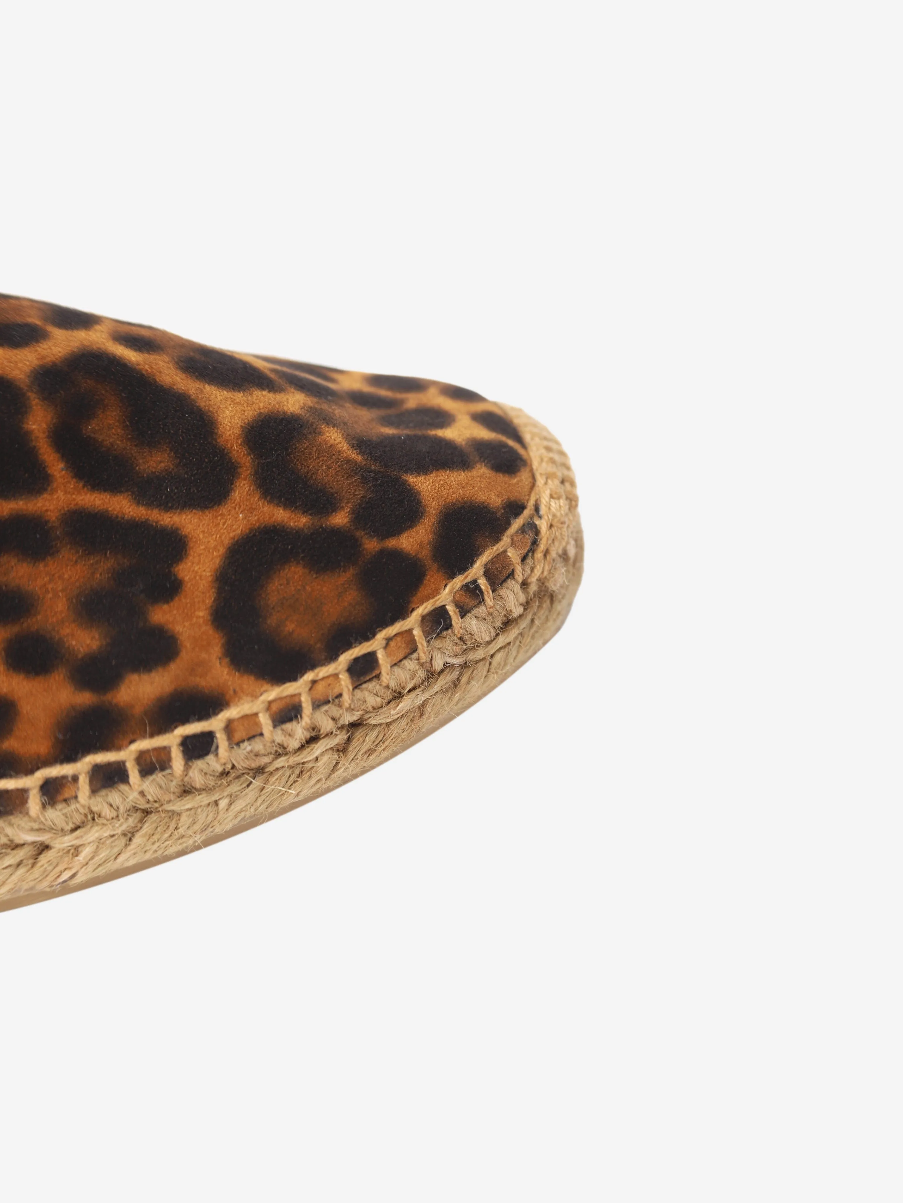 Brown suede leopard print espadrilles - size EU 40