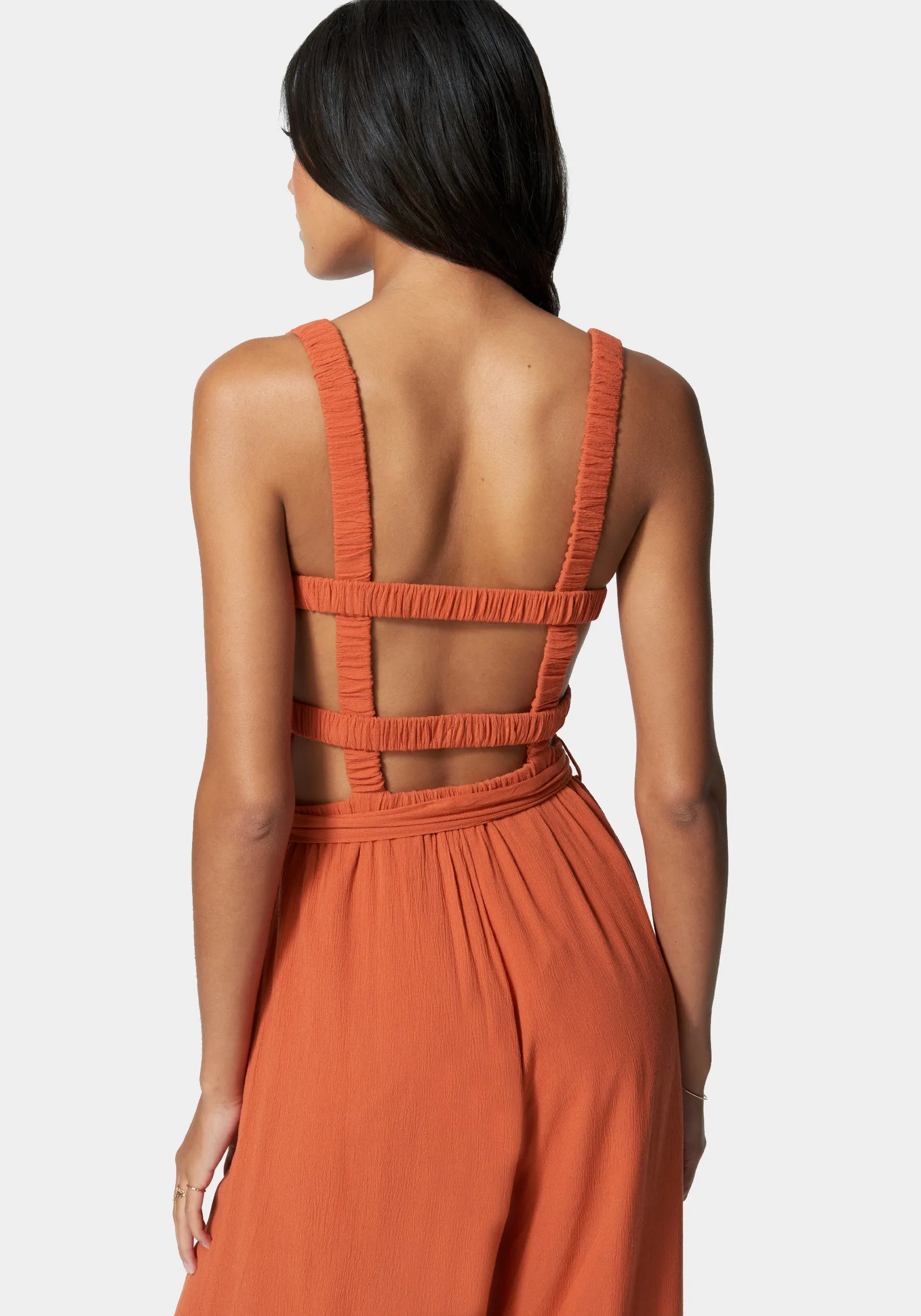 Caged Back Culotte Jumpsuit