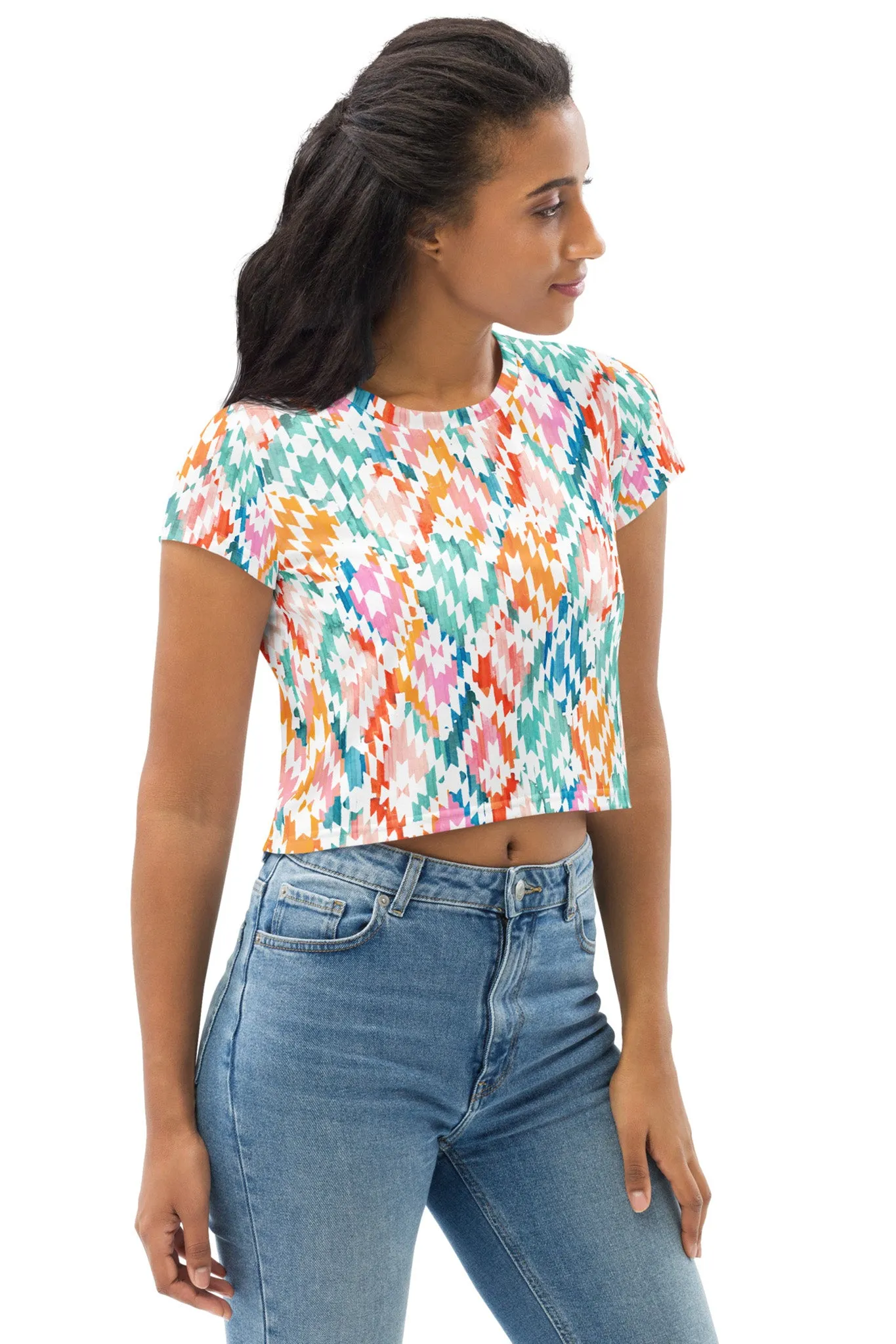 Carnival Ikat Crop Tee