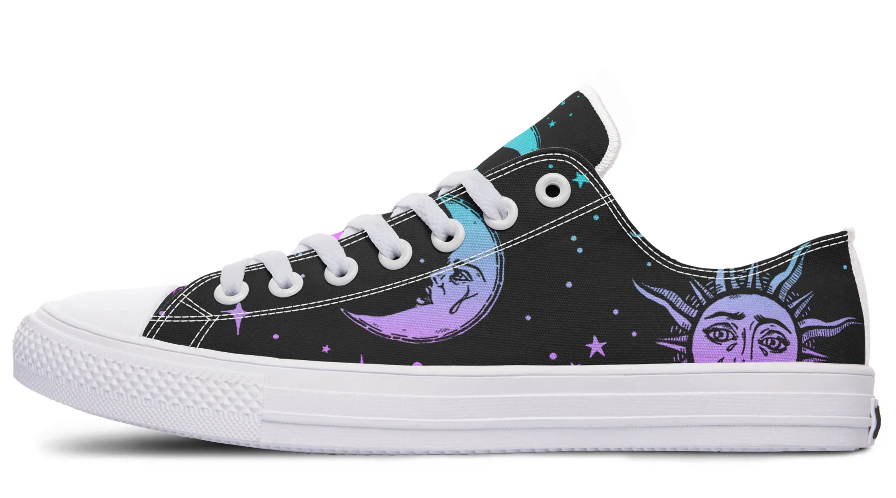 Celestial Pastel Low Tops - Classic Premium Canvas Shoes with Comfortable and Durable Soles