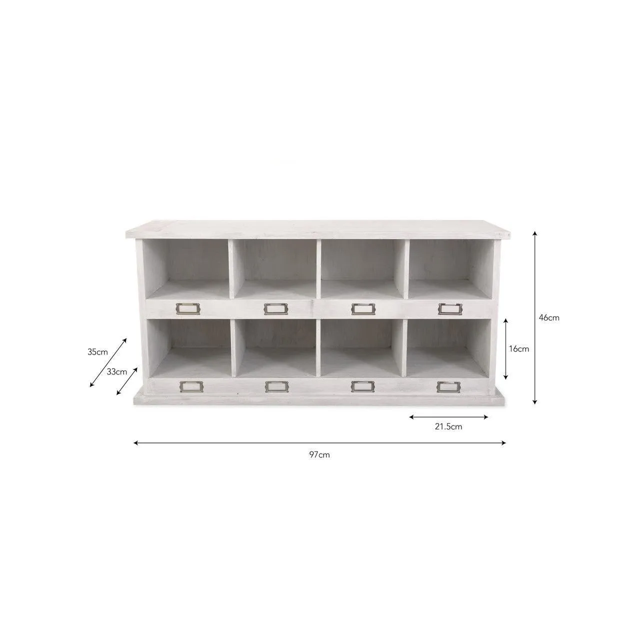 Chedworth 8 Shoe Locker in Whitewash - Spruce