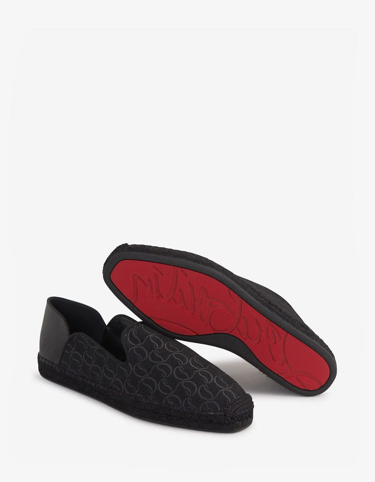 Christian Louboutin Espadon CL Jacquard Black Espadrilles -