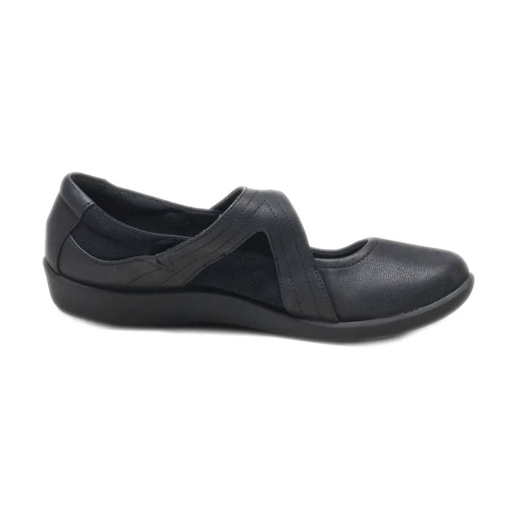 Clarks Cushion Soft Ballerinas Leather Black Colour For Women