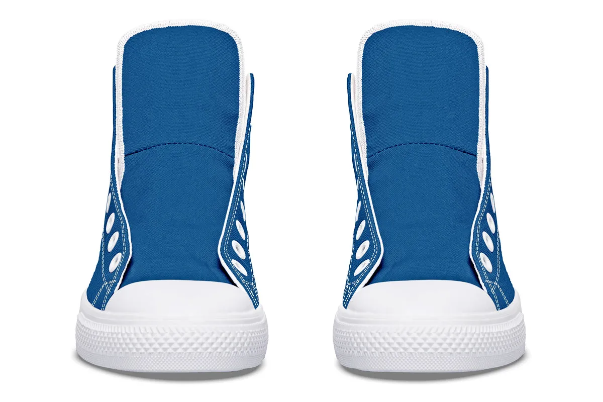 Cobalt Blue High Tops - Classic Premium Canvas Shoes with Comfortable and Durable Soles