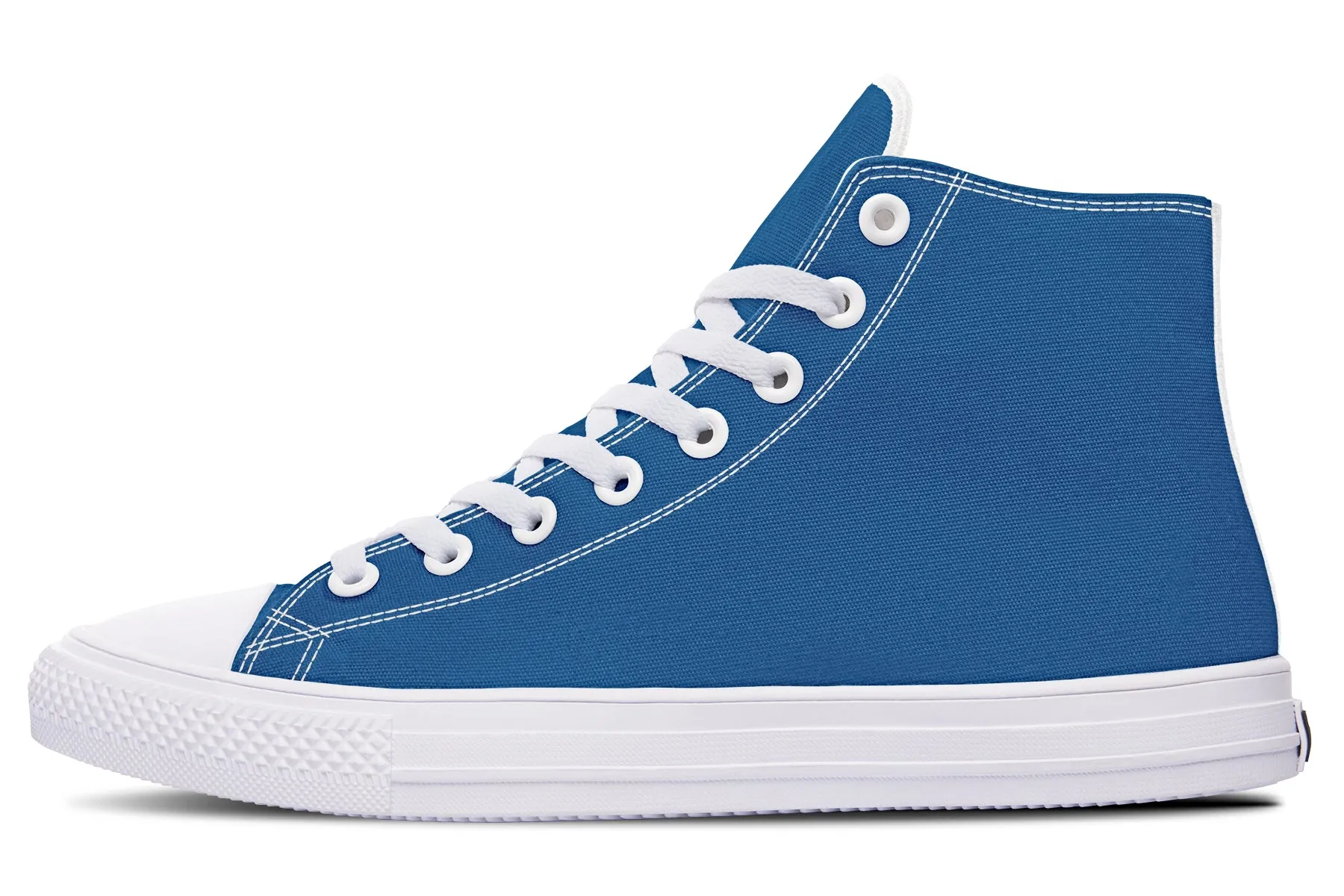 Cobalt Blue High Tops - Classic Premium Canvas Shoes with Comfortable and Durable Soles