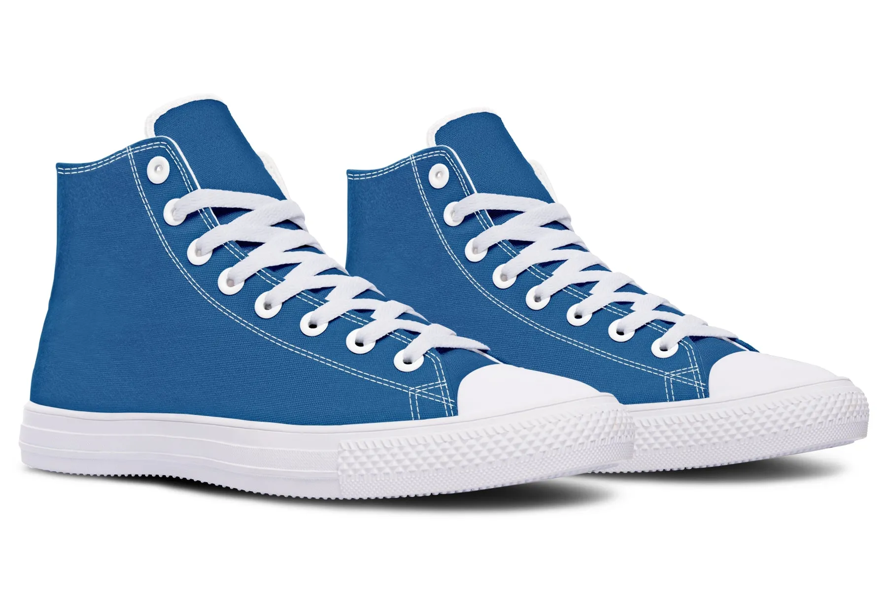 Cobalt Blue High Tops - Classic Premium Canvas Shoes with Comfortable and Durable Soles