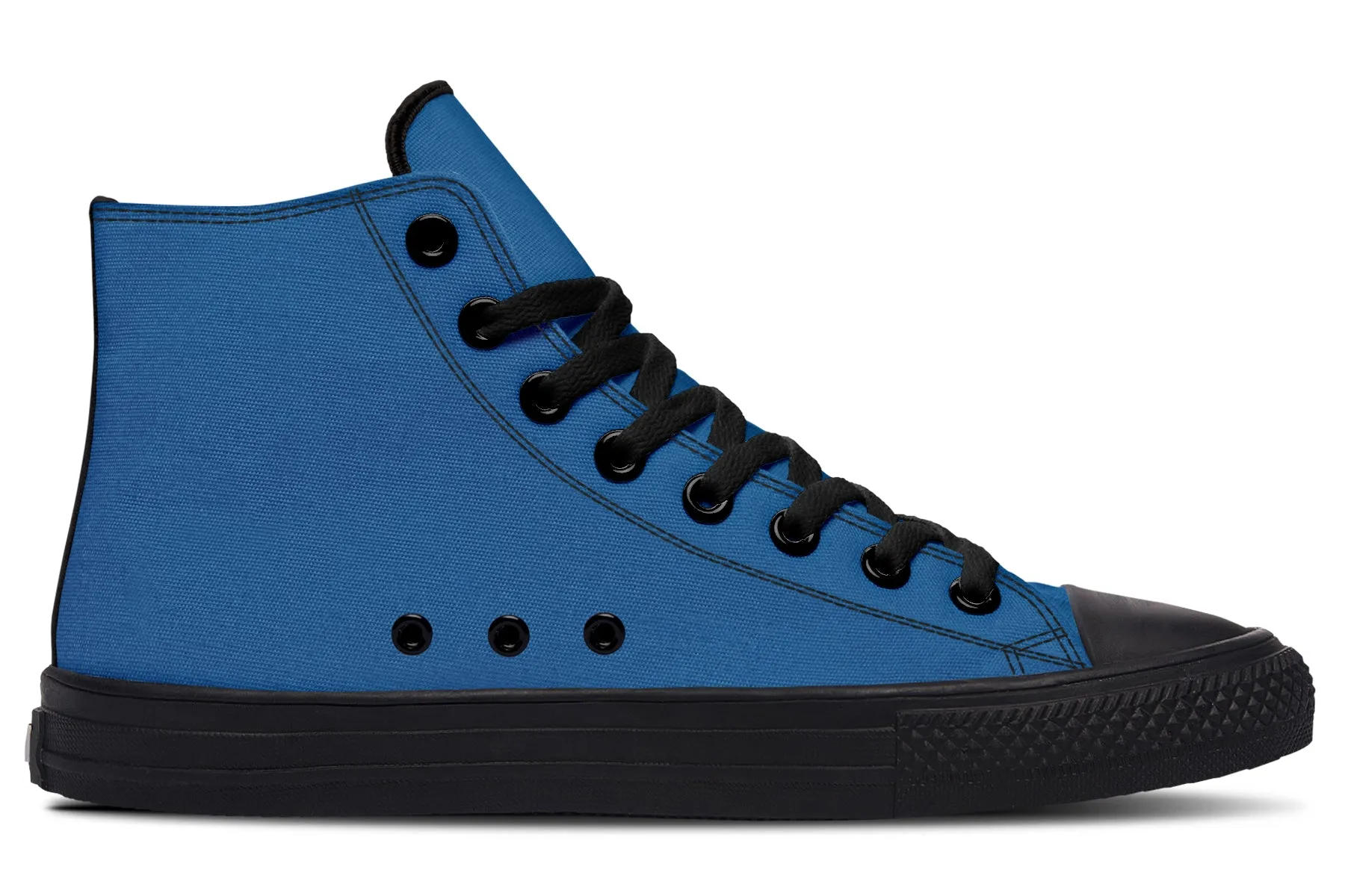 Cobalt Blue High Tops - Classic Premium Canvas Shoes with Comfortable and Durable Soles