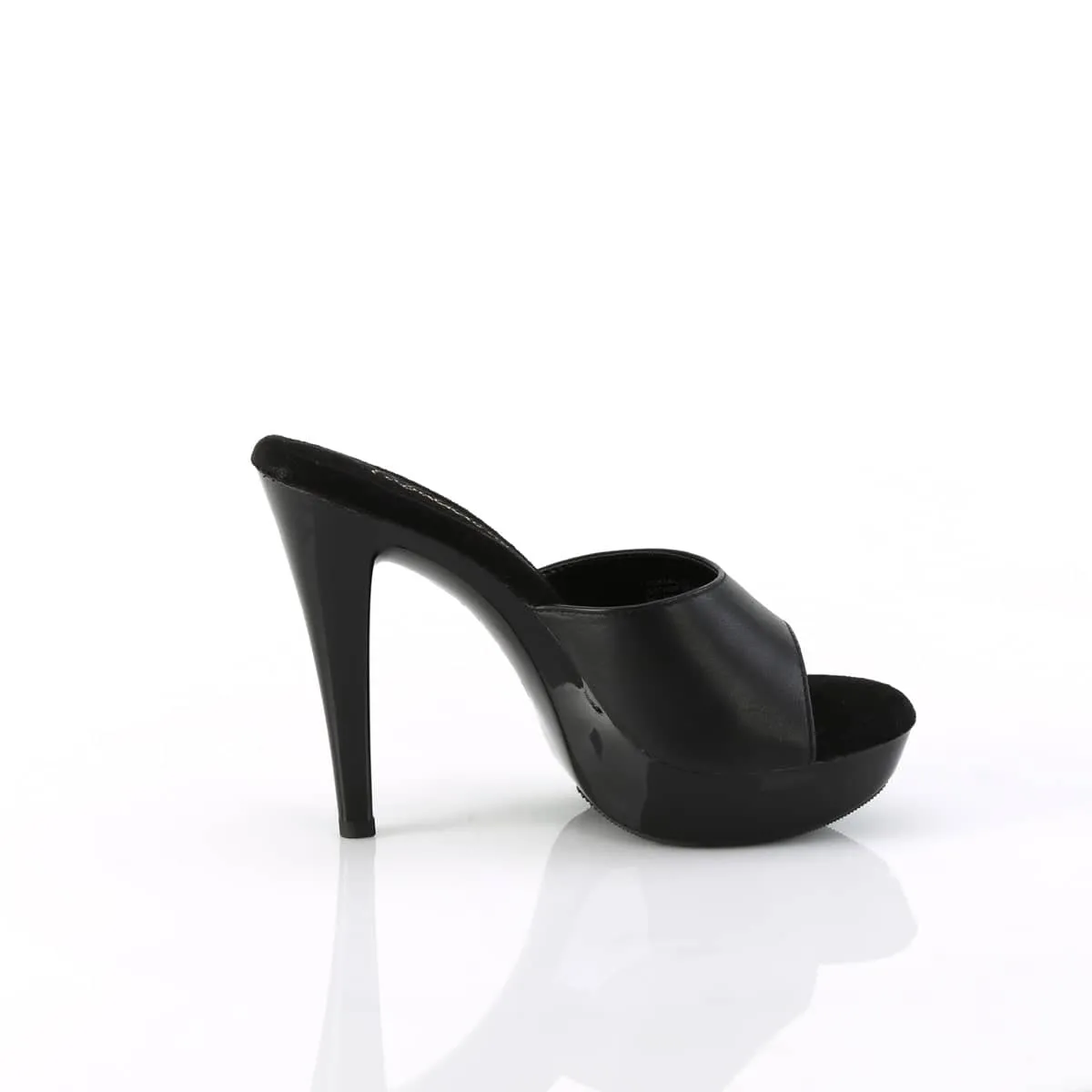 COCKTAIL-501L Black Heeled Mules