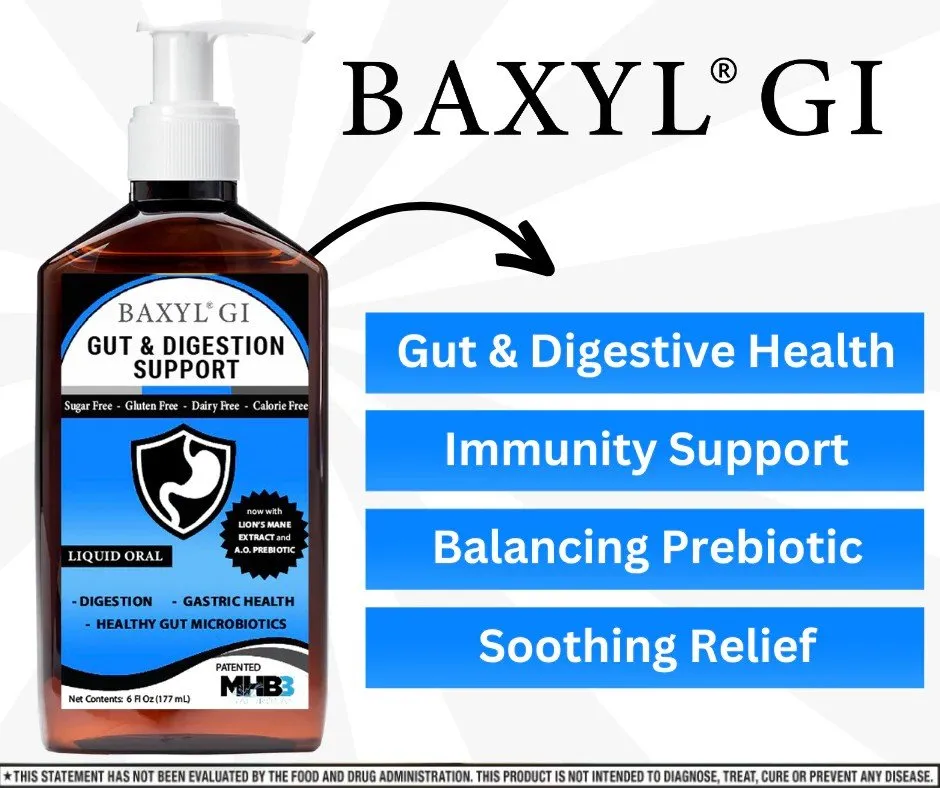 Cogent Solutions Group Baxyl GI-Gut & Digestive Support - Hyaluronic Acid, AO, & Lion's Mane 6 fl oz Liquid